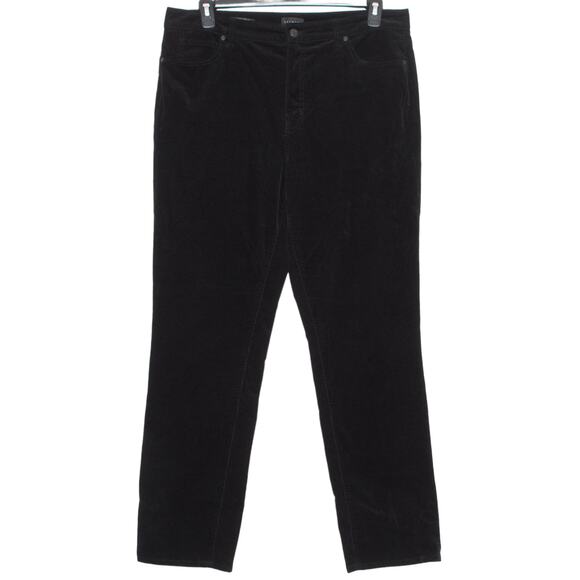 Talbots Womens Pants Corduroy Straight Leg Zip Fly Fall Black Plus Size 14 FX - Picture 1 of 5